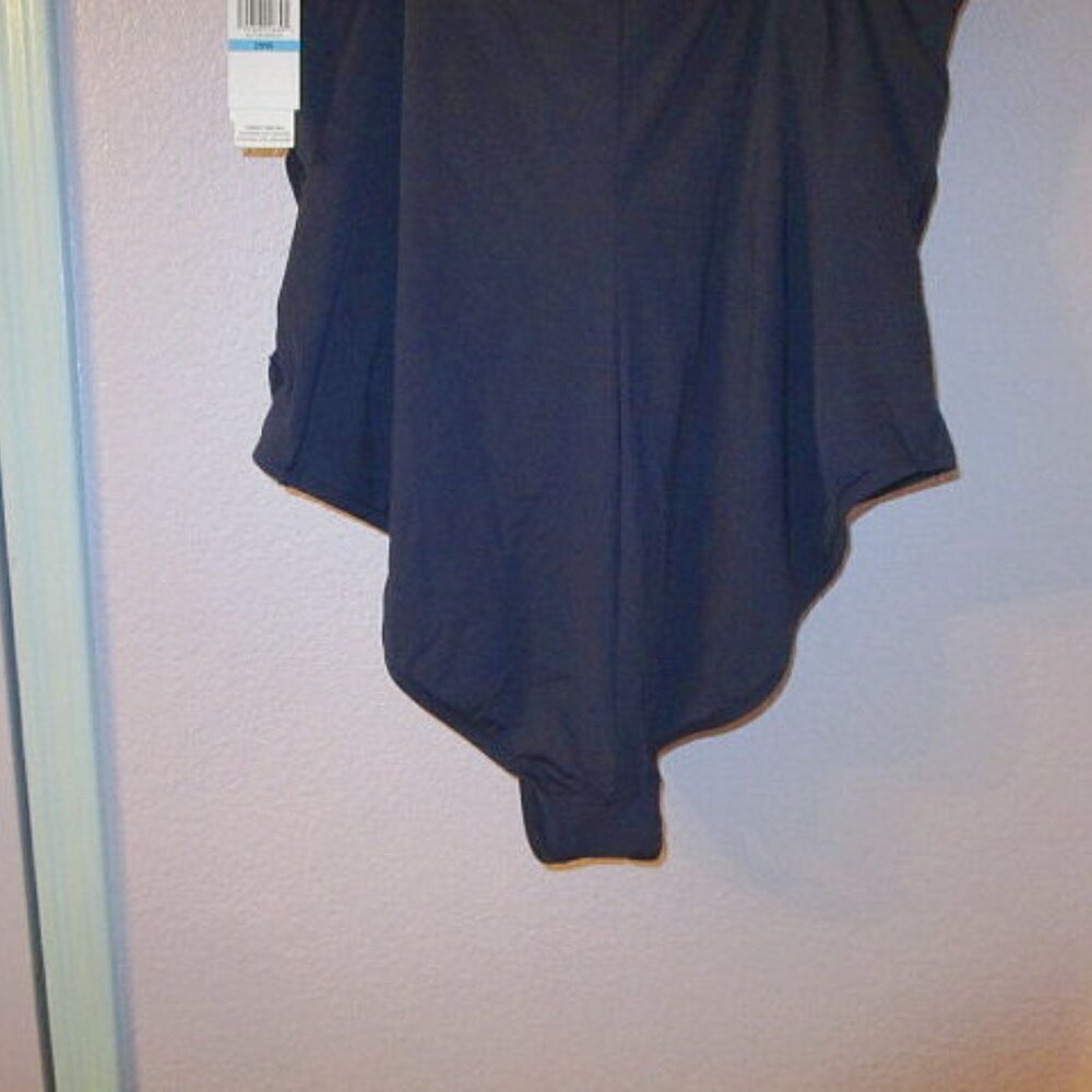 Jantzen One Piece Swimsuit Size 28W Slimming UPF Tummy Control Surplice Draped - Picture 9 of 12